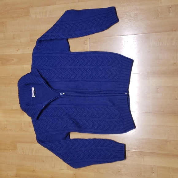 Fisherman 100%WOOL front zip cardigan Sweater, thick for winter - Picture 4 of 4